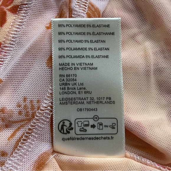 Free People Betty's Garden Floral Print Long Sleeve Top, Coral XS NWT - Picture 9 of 12